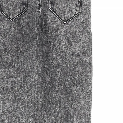 Brand and care label for Denim & Co. girls’ grey cotton skinny jeans, size 9-10, years, 23-inch leg regular zip