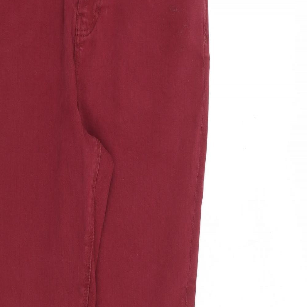 George Womens Red Cotton Skinny Jeans Size 12 L29 in Slim Zip