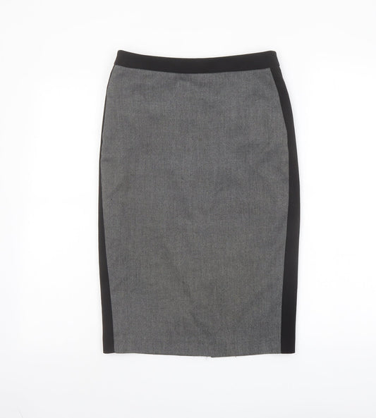 Warehouse Womens Grey Polyester Straight & Pencil Skirt Size 8 Zip