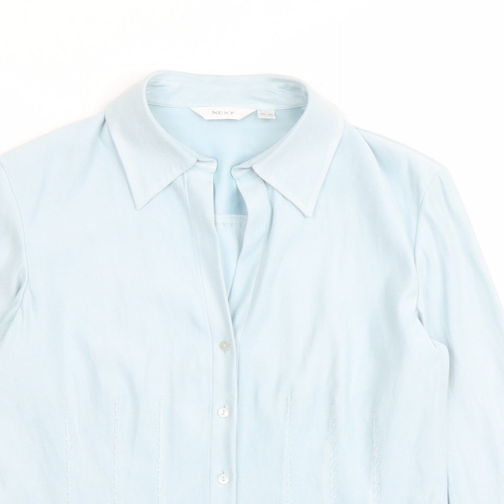 NEXT Womens Blue Polyester Camisole Button-Up Size 12 Collared
