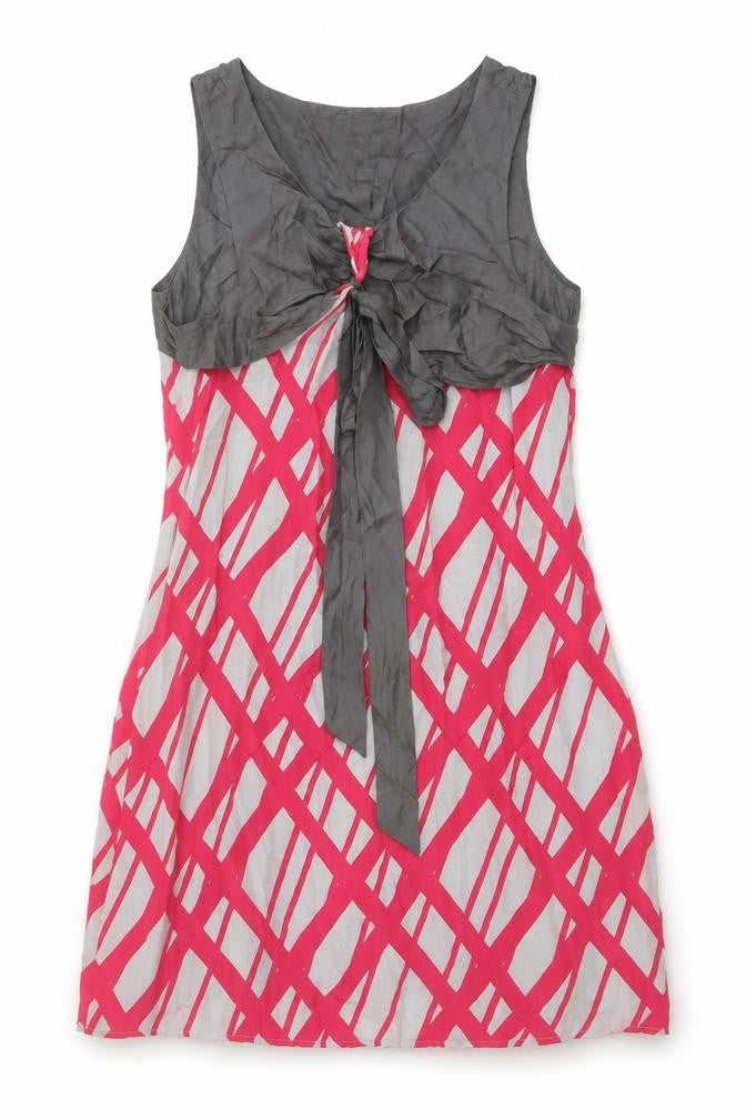 Ricochet Womens Grey Geometric Silk A-Line Size 8 Scoop Neck Pullover