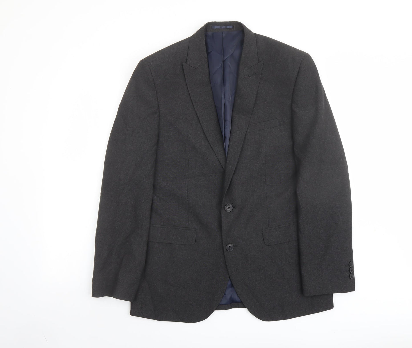 NEXT Mens Grey Polyester Jacket Suit Jacket Size 40 Regular