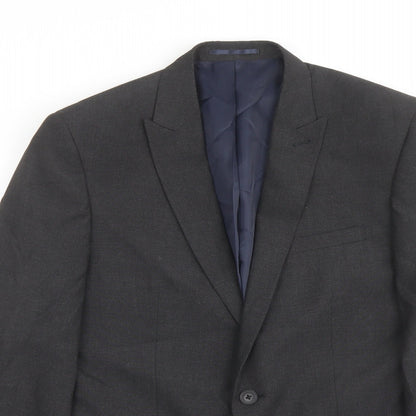Next Mens Grey Polyester Jacket Suit Jacket Size 40 Regular