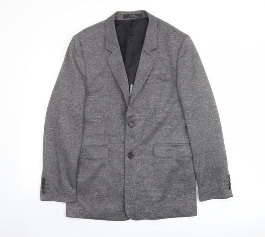 Zara Mens Grey Polyester Jacket Suit Jacket Size 42 Regular