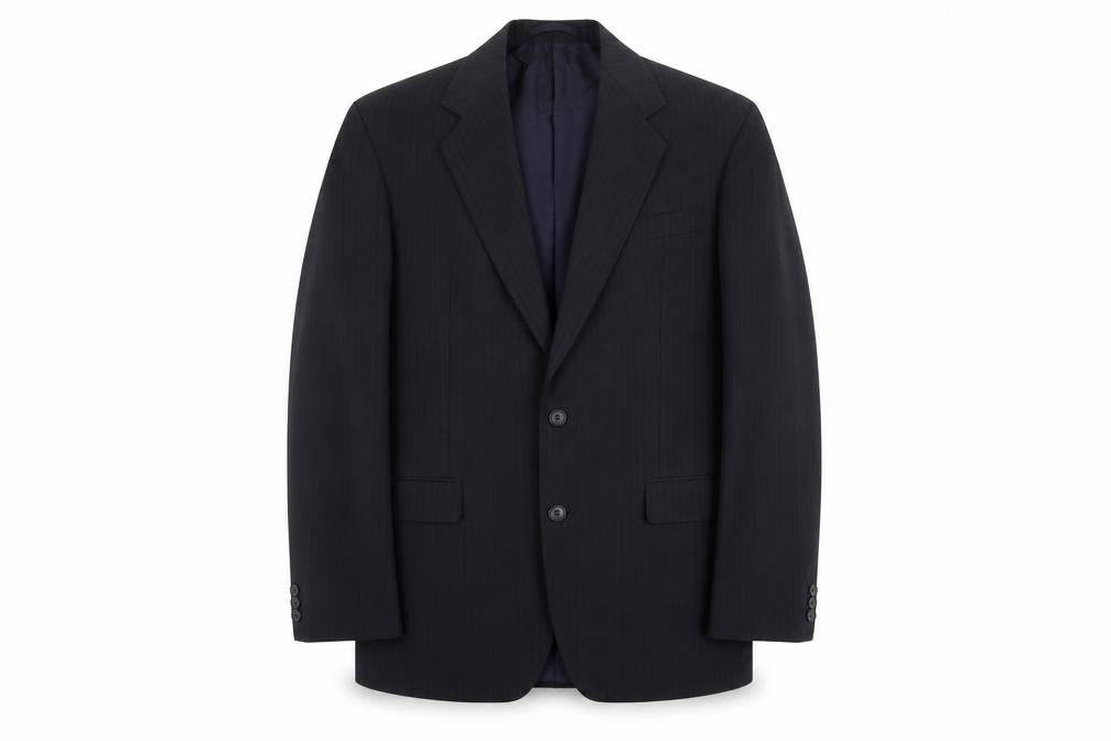 Marks & Spencer Mens Blue Striped Polyester Jacket Suit Jacket Size 40 Regular