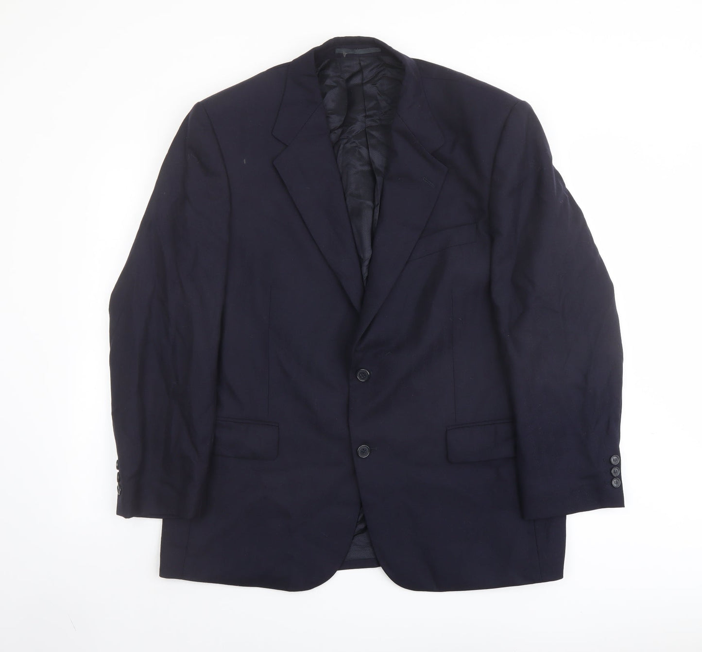 Alfred Brown Mens Blue Wool Jacket Suit Jacket Size 46 Regular