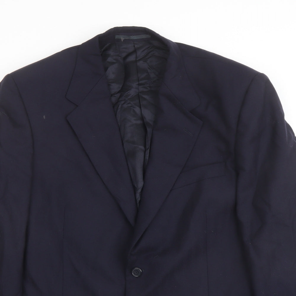 Alfred Brown Mens Blue Wool Jacket Suit Jacket Size 46 Regular