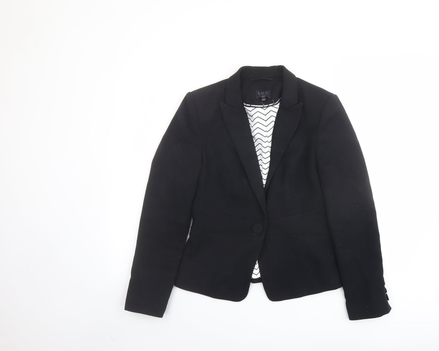 Marks and Spencer Womens Blue Jacket Blazer Size 8 Button