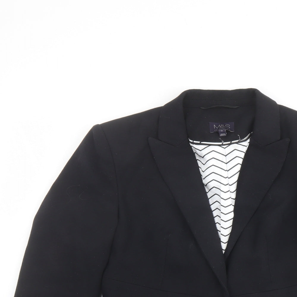 Marks and Spencer Womens Blue Jacket Blazer Size 8 Button
