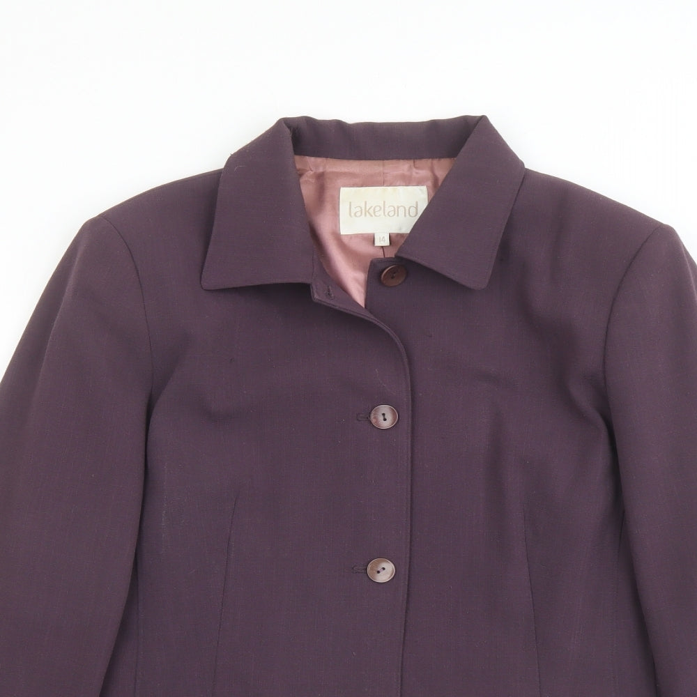 Lakeland Womens Purple Jacket Blazer Size 14 Button