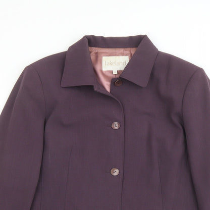 Lakeland Womens Purple Jacket Blazer Size 14 Button