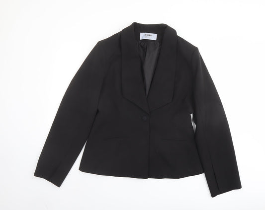 4TH Reckless Womens Black Polyester Jacket Blazer Size 14