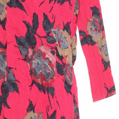 Preloved Adini Womens Pink Floral Viscose A-Line Size XS Round Neck Pullover - Label