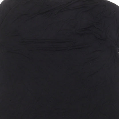 Preloved Zara Womens Black Polyester Basic T-Shirt Size M Round Neck - Label