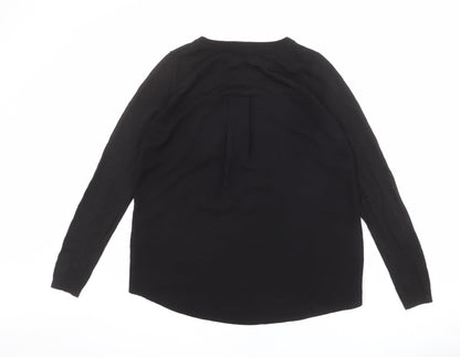 Preloved Topshop Womens Black Round Neck Polyester Pullover Jumper Size 10 - Back