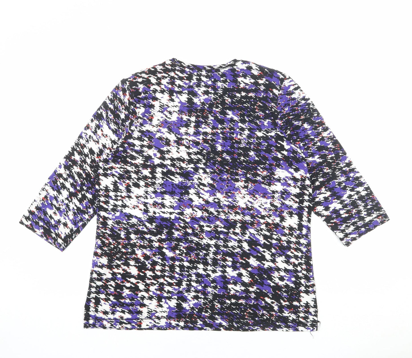 Gelco Womens Multicoloured Geometric Viscose Basic Blouse Size 18 Round Neck