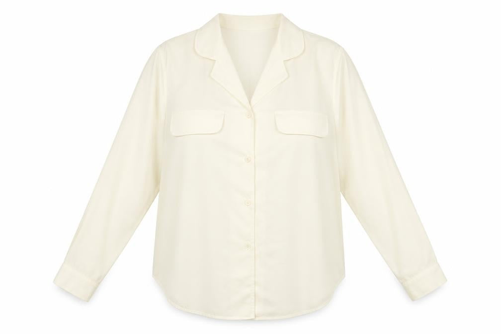 Dalia Womens Ivory Polyester Basic Button-Up Size 12 Collared
