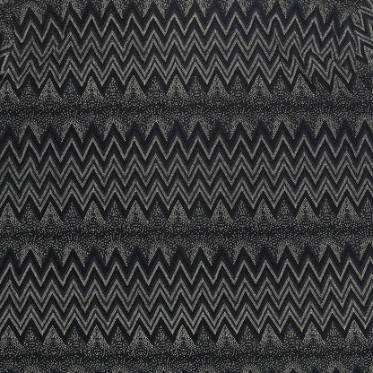 Signature Womens Black Geometric Nylon Basic Blouse Size L Crew Neck