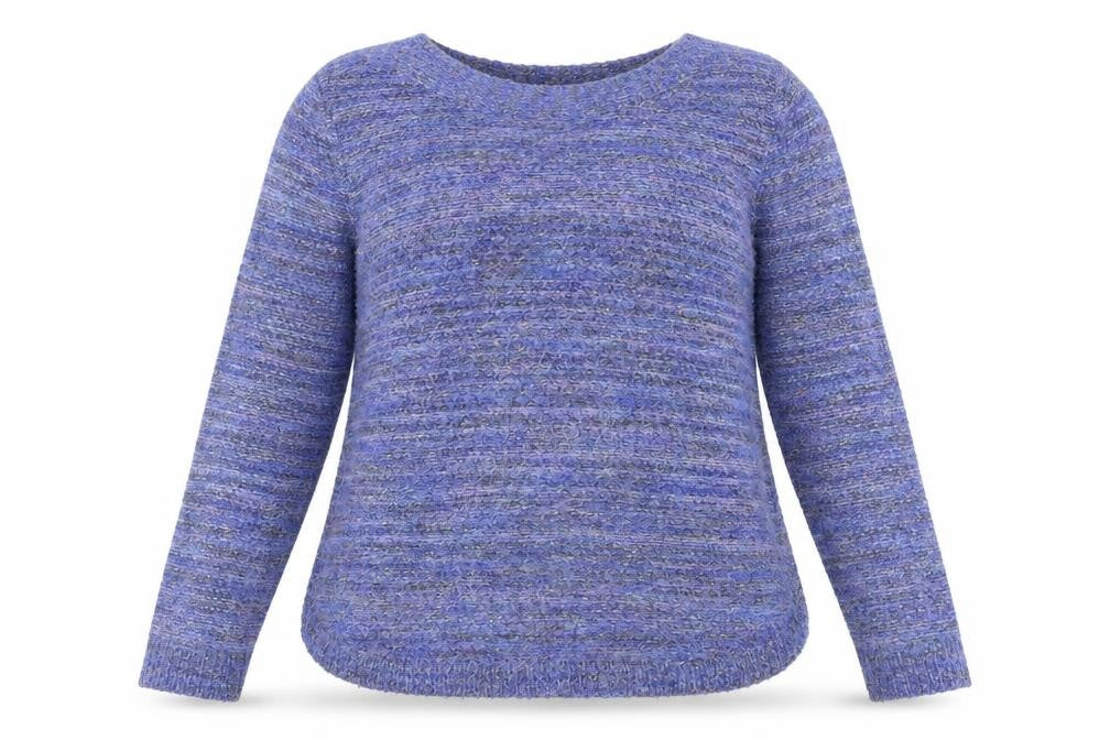 Pebble Bay Womens Blue Round Neck Acrylic Pullover Jumper Size M
