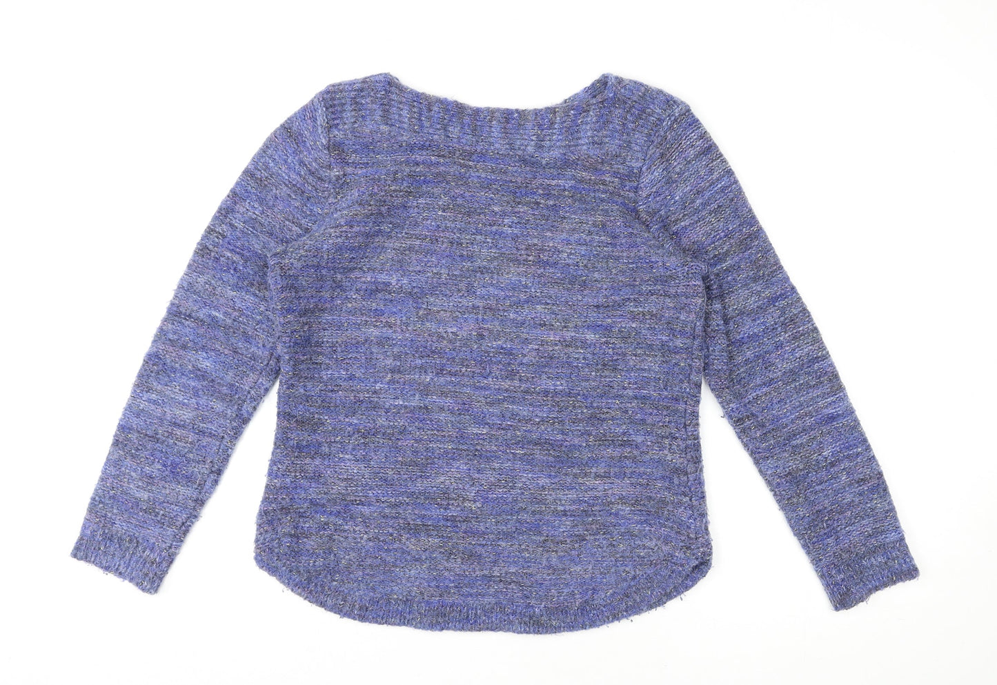 Pebble Bay Womens Blue Round Neck Acrylic Pullover Jumper Size M