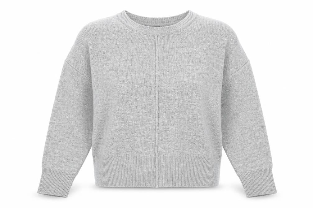 New Look Womens Grey Round Neck Acrylic Pullover Jumper Size S