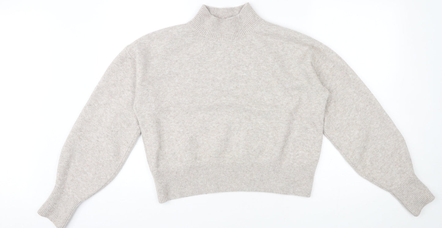 & Other Stories Womens Beige High Neck Polyester Pullover Jumper Size S