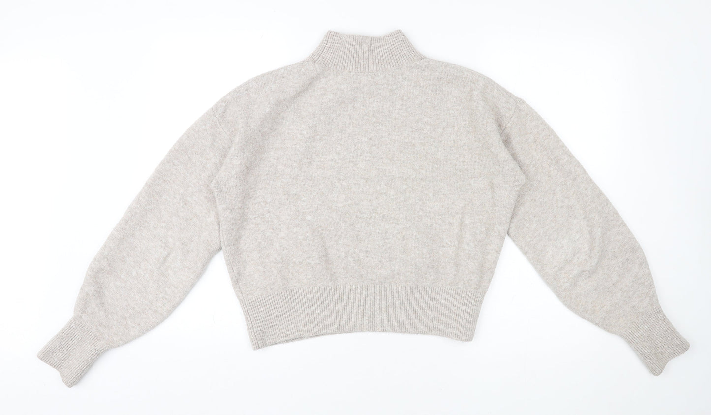 & Other Stories Womens Beige High Neck Polyester Pullover Jumper Size S