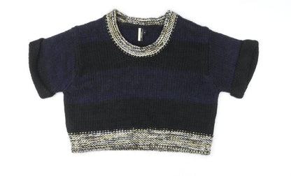 Topshop Womens Multicoloured Round Neck Acrylic Pullover Jumper Size 12