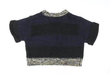 Topshop Womens Multicoloured Round Neck Acrylic Pullover Jumper Size 12