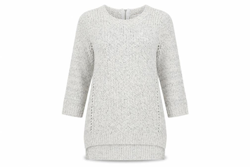 Indigo Womens Grey Round Neck Acrylic Pullover Jumper Size 10