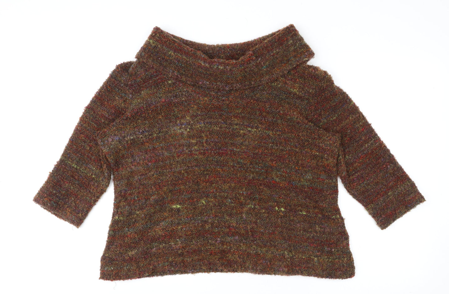 Klass Womens Multicoloured Roll Neck Acrylic Pullover Jumper Size 2XL