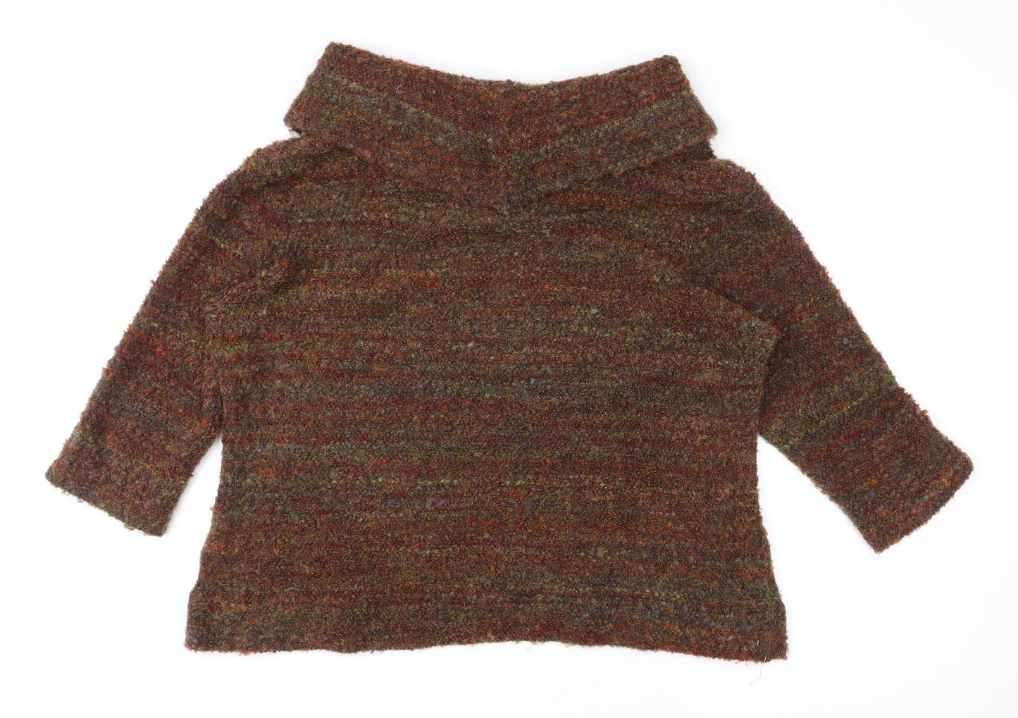 Klass Womens Multicoloured Roll Neck Acrylic Pullover Jumper Size 2XL