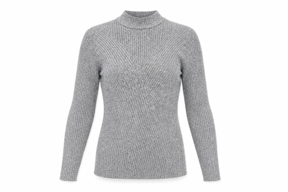 H&M Womens Grey High Neck Viscose Pullover Jumper Size S