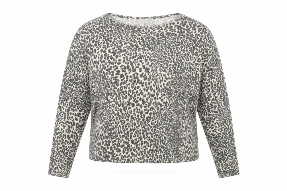 H&M Womens Multicoloured Round Neck Animal Print Polyester Pullover Jumper Size M - Leopard Print