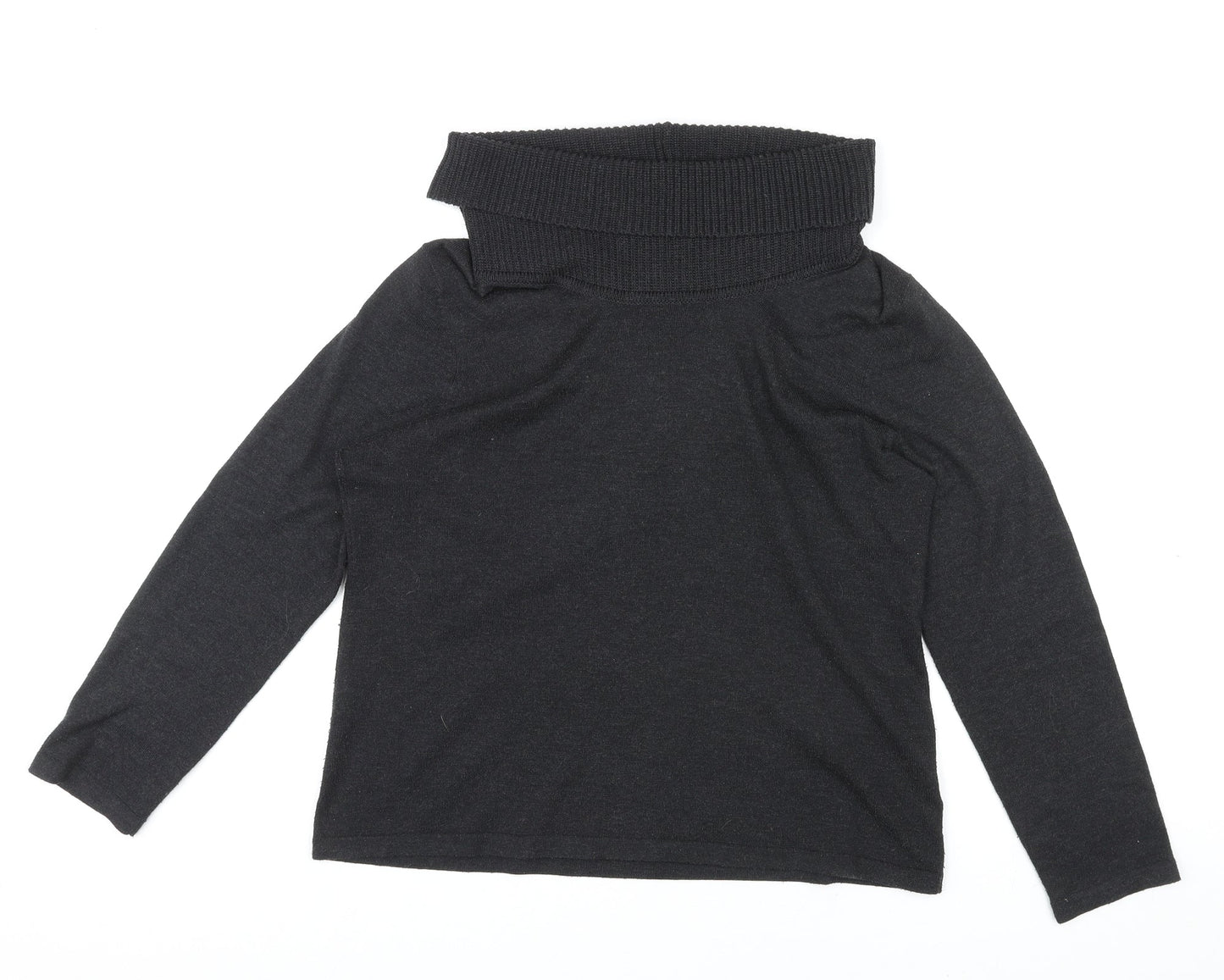 Canada Womens Black Roll Neck Polyester Pullover Jumper Size L