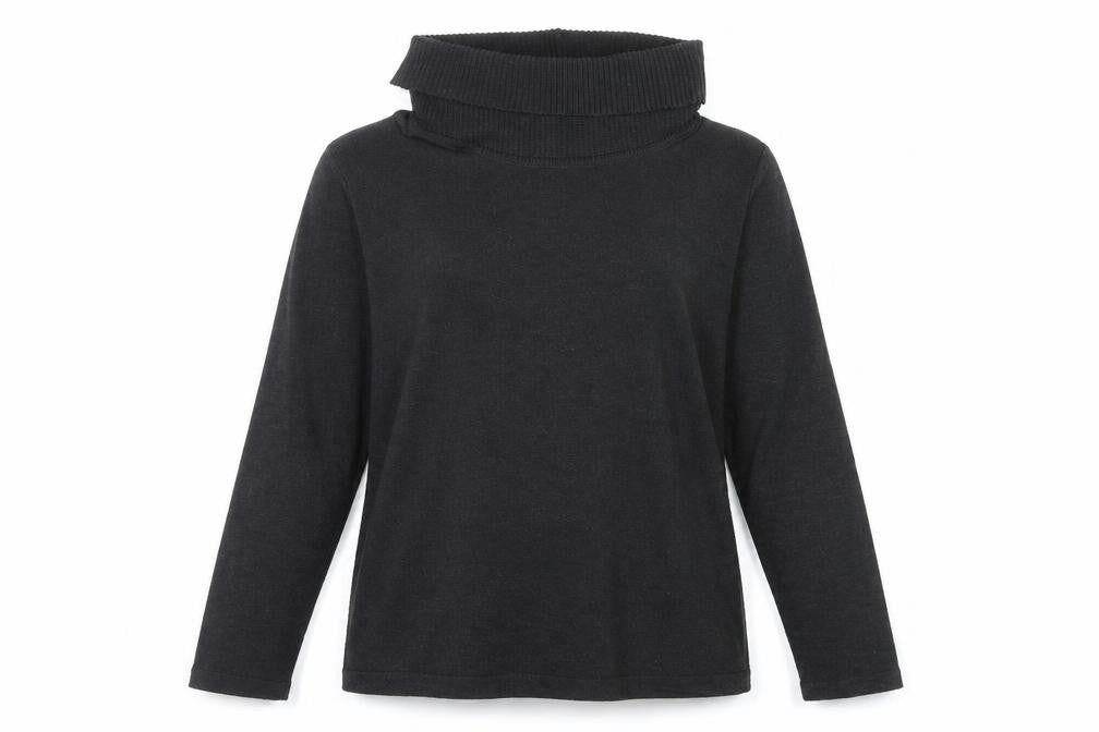 Canada Womens Black Roll Neck Polyester Pullover Jumper Size L
