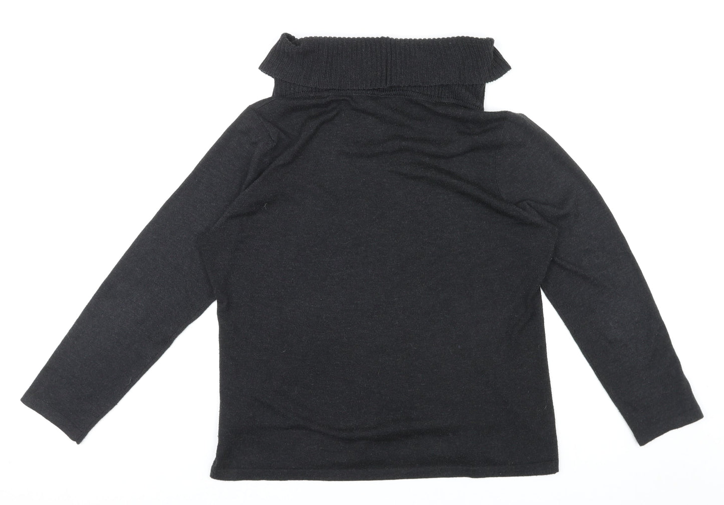 Canada Womens Black Roll Neck Polyester Pullover Jumper Size L