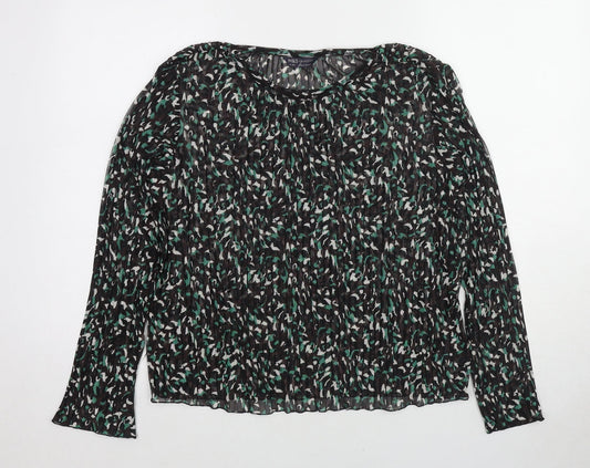 Marks and Spencer Womens Multicoloured Animal Print Polyester Basic Blouse Size 12 Boat Neck