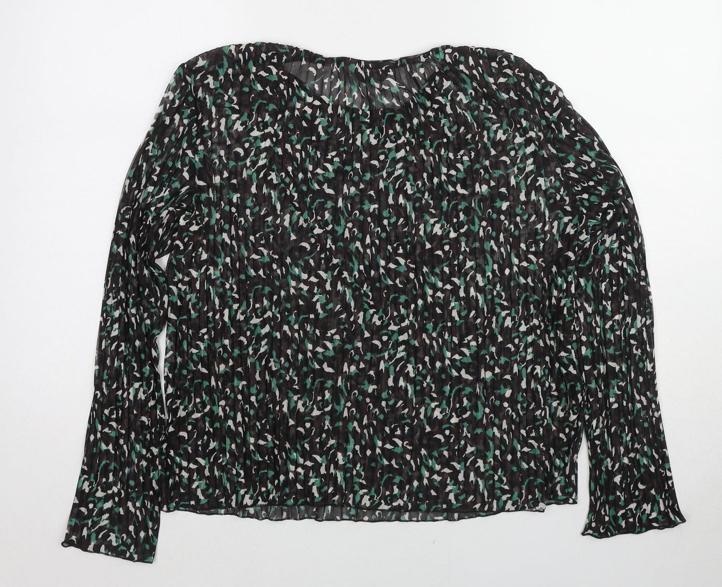 Marks and Spencer Womens Multicoloured Animal Print Polyester Basic Blouse Size 12 Boat Neck