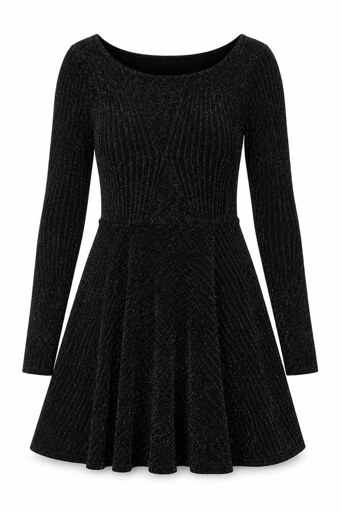 ORSAY Womens Black Geometric Acrylic A-Line Size 10 Round Neck Pullover