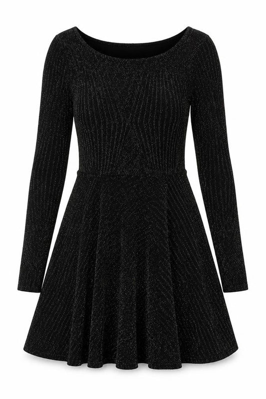 ORSAY Womens Black Geometric Acrylic A-Line Size 10 Round Neck Pullover