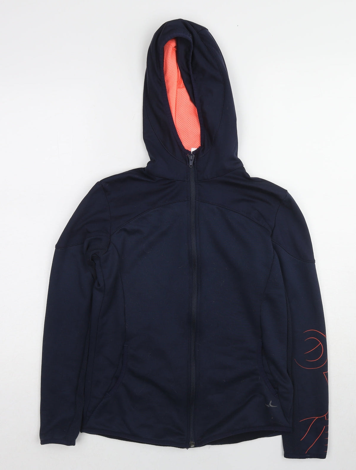 DECATHLON Girls Blue Polyester Full Zip Hoodie Size 12-13 Years Zip