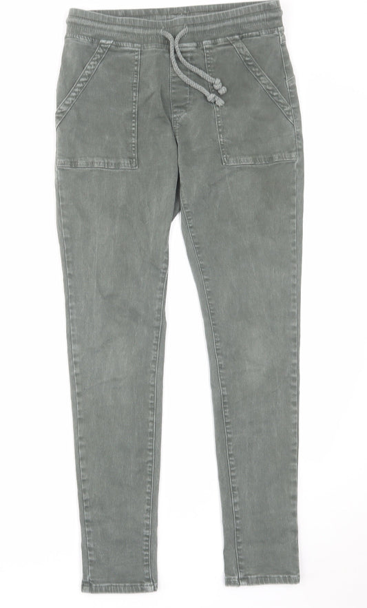 Amazing Woman Womens Green Cotton Jegging Jeans Size S L28 in Regular Drawstring