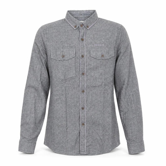 Smith & Jones Mens Grey Cotton Button-Up Size S Collared Button