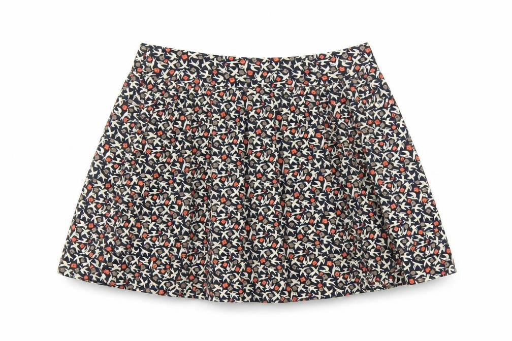 Gap Womens Multicoloured Geometric Polyester Skater Skirt Size 8 Zip - Bird pattern