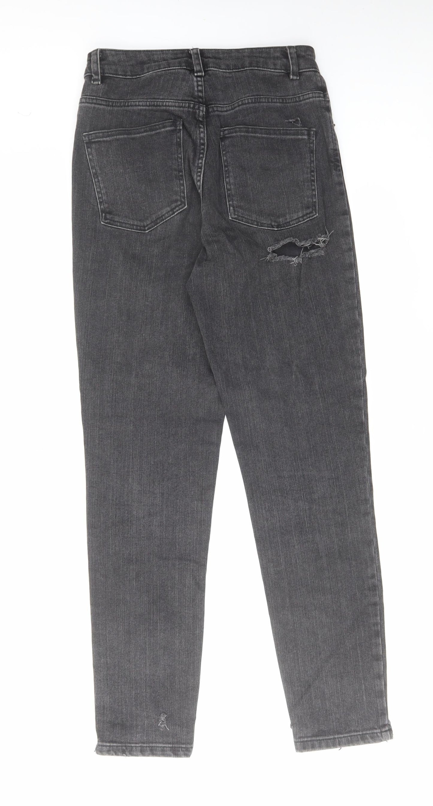 ASOS Womens Grey Cotton Tapered Jeans Size 26 in L32 in Regular Zip