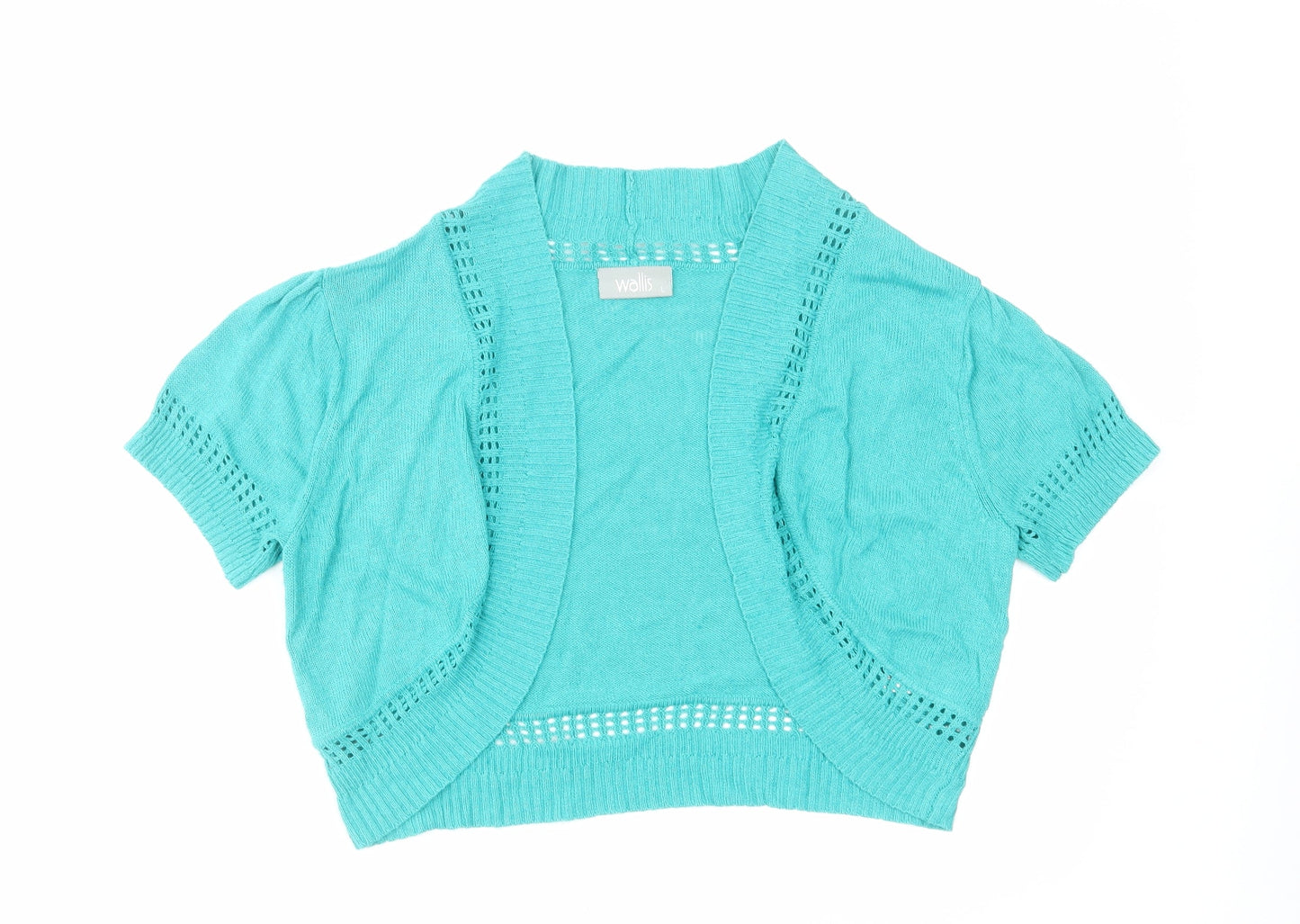 Warehouse Womens Green V-Neck Viscose Cardigan Jumper Size L - Cropped