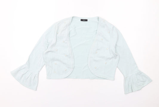 M&Co Womens Green Round Neck Viscose Cardigan Jumper Size 12 - Cropped