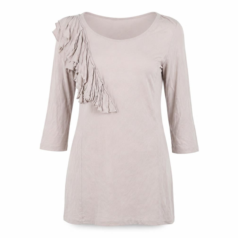 Limited Collection Womens Beige Viscose A-Line Size 8 Scoop Neck Pullover