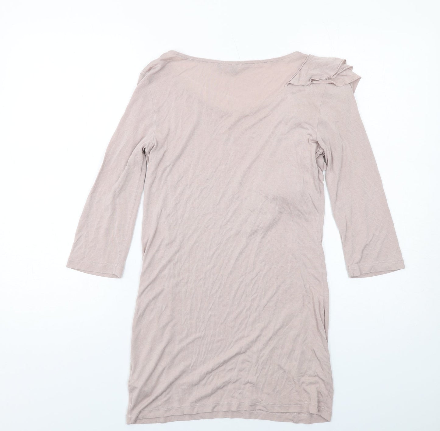 Limited Collection Womens Beige Viscose A-Line Size 8 Scoop Neck Pullover